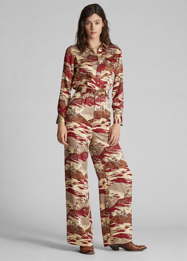 Women's Ralph Lauren Western Silk Jumpsuits | 069571LHU